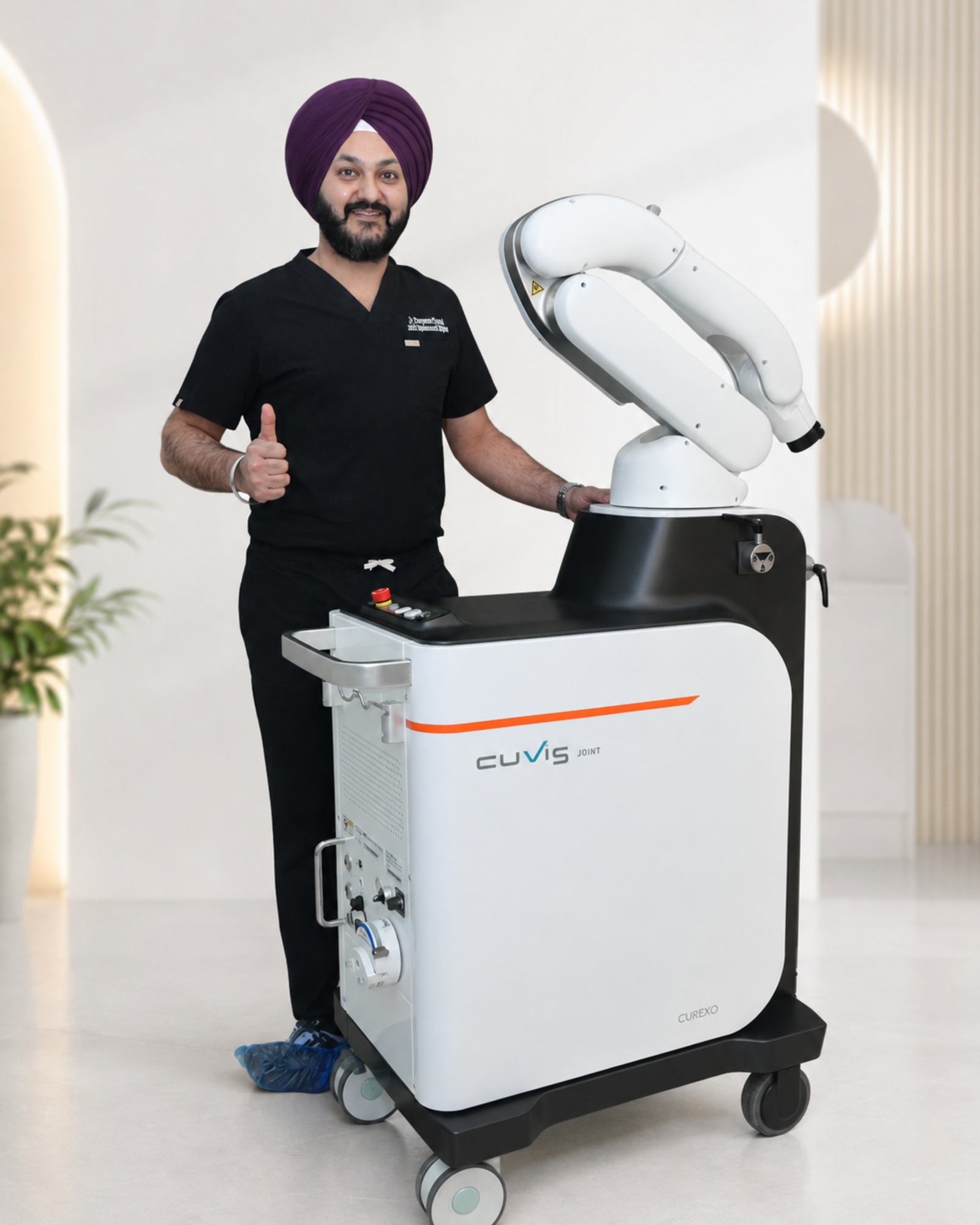 Dr. Nagpal with the CUVIS robotic system